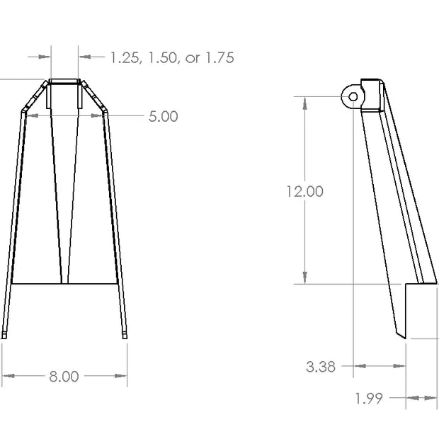 12" Shock Tower, 2" Deep - Pair