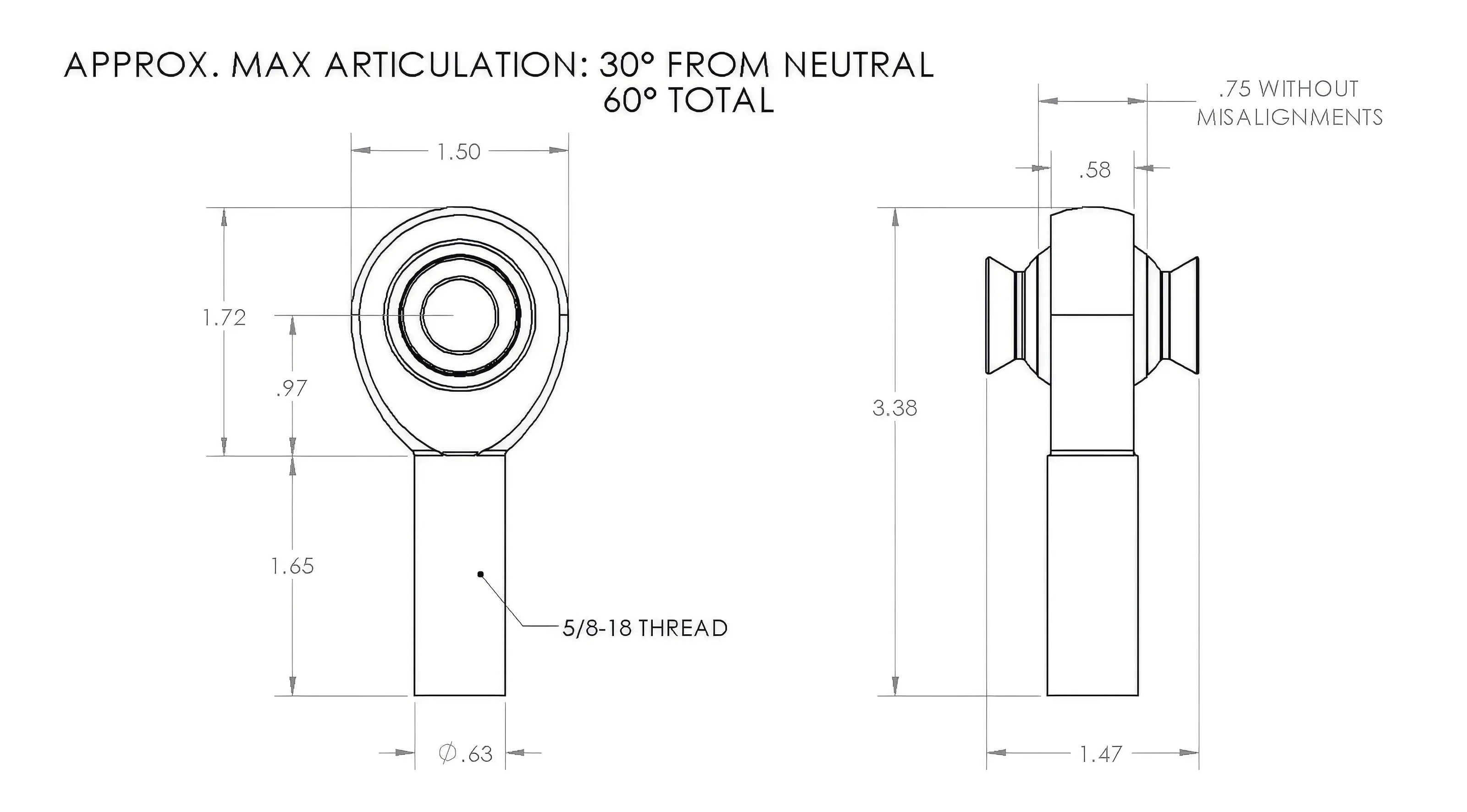 5/8 Rod End Right Hand (18 TPI)