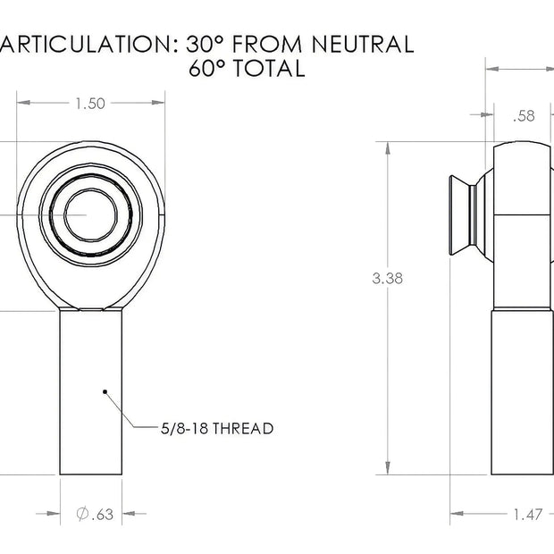 5/8 Rod End Right Hand (18 TPI)