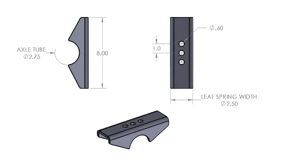 Dana 44HD Spring Perches, 2.5