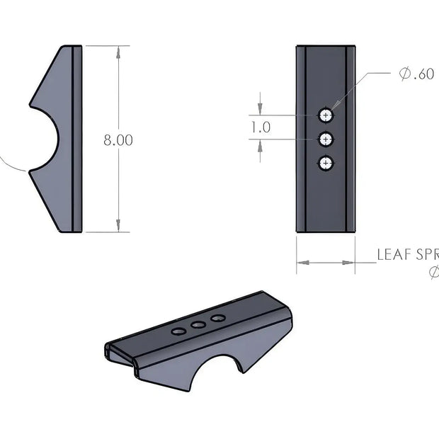 Dana 44HD Spring Perches, 2.5" wide