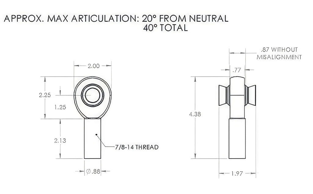 7/8" x 7/8" Rod End Right Hand (14 TPI)
