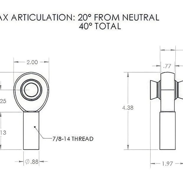 7/8" x 7/8" Rod End Right Hand (14 TPI)