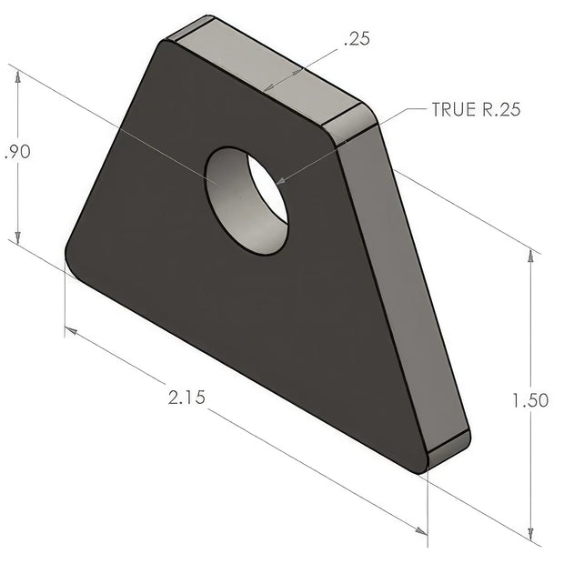 Flat Trick Tab .5" Hole - (Single)