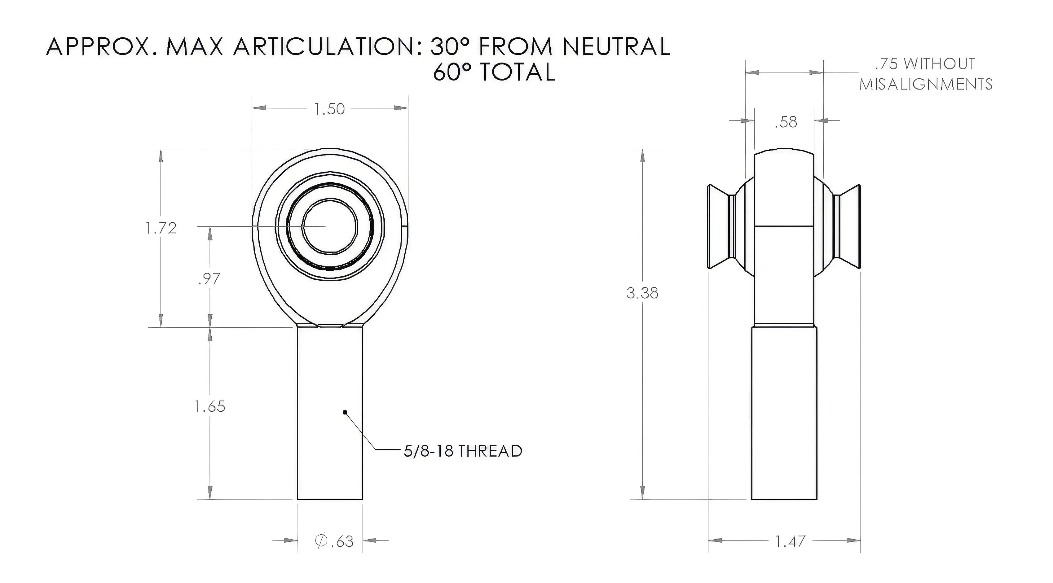5/8 Rod End Left Hand (18 TPI)