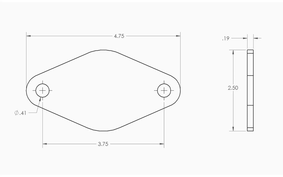 Large Oval Solid Mounting Plate