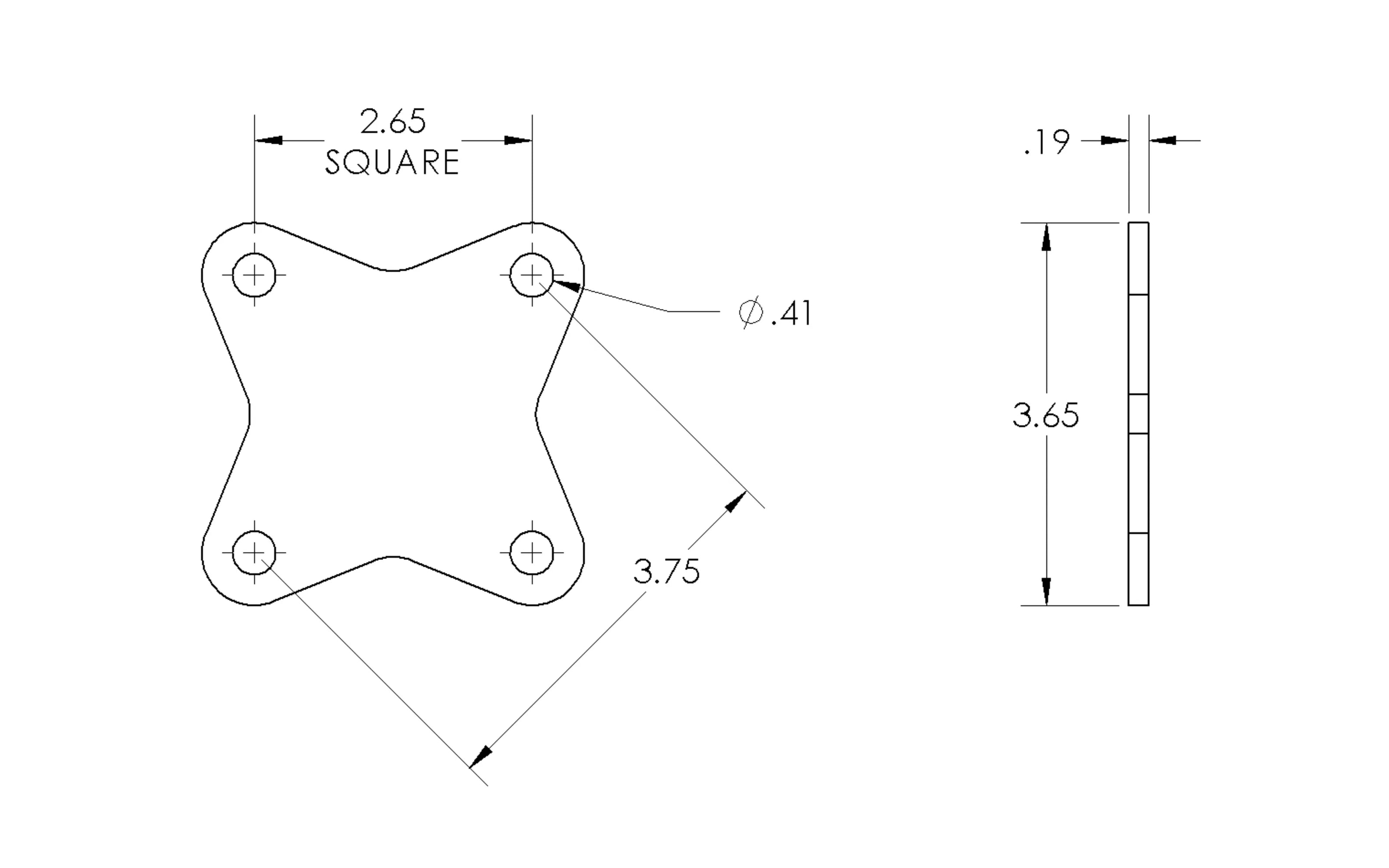 4 Hole Solid Mounting Plate