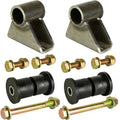An image of the individual parts for the 1 inch lift motor mount laid out against a white background.