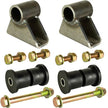 An image of the individual parts for the 1 inch lift motor mount laid out against a white background.