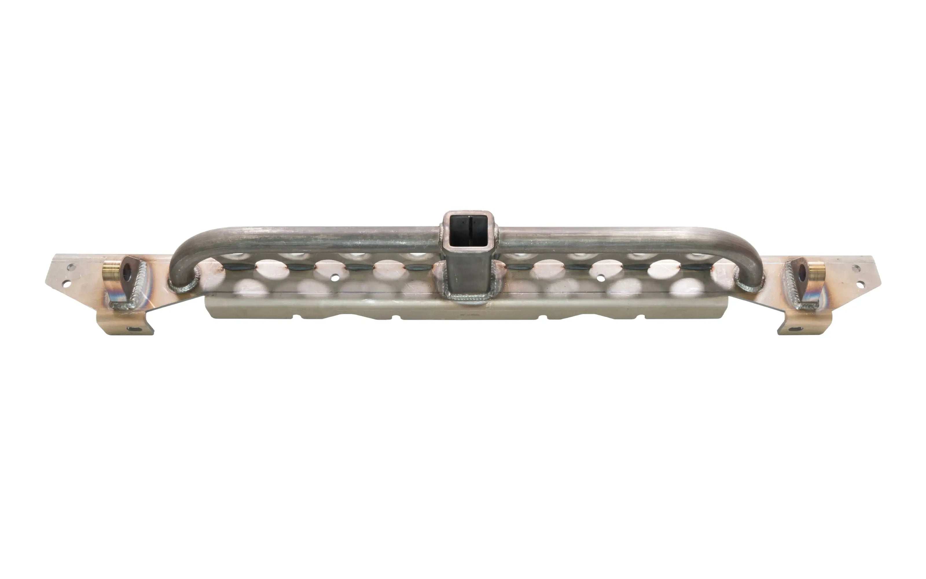 Loaded Rear Overlay Bumper -Hitch, Dimple Die Step, and D-ring Mounts For Jeep TJ/LJ/YJ