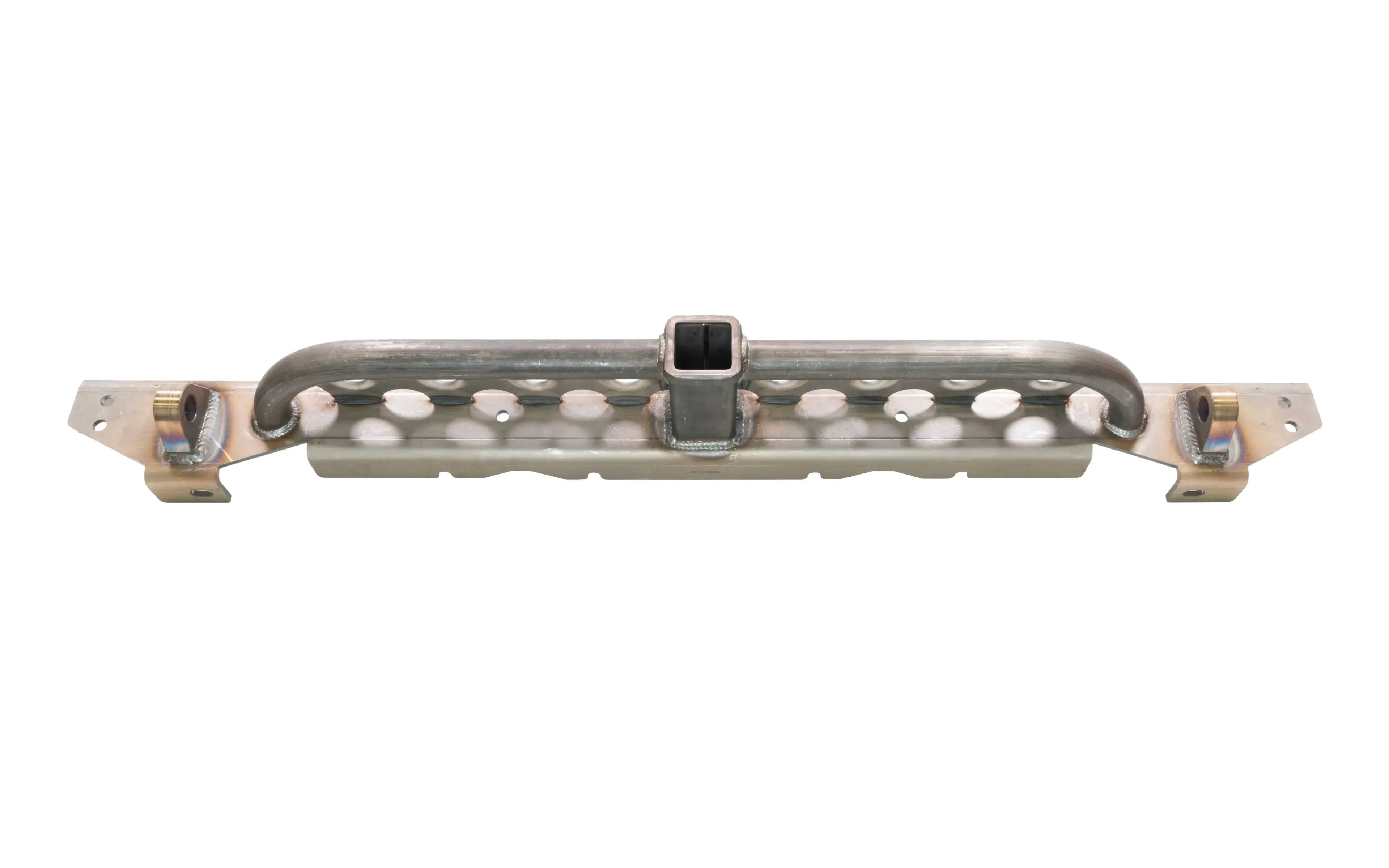 Loaded Rear Overlay Bumper -Hitch, Dimple Die Step, and D-ring Mounts For Jeep TJ/LJ/YJ