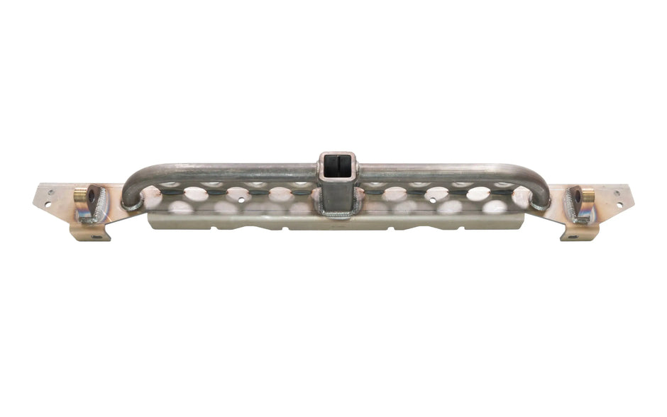 Loaded Rear Overlay Bumper -Hitch, Dimple Die Step, and D-ring Mounts For Jeep TJ/LJ/YJ