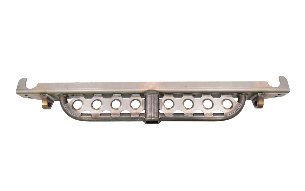 Loaded Rear Overlay Bumper -Hitch, Dimple Die Step, and D-ring Mounts For Jeep TJ/LJ/YJ