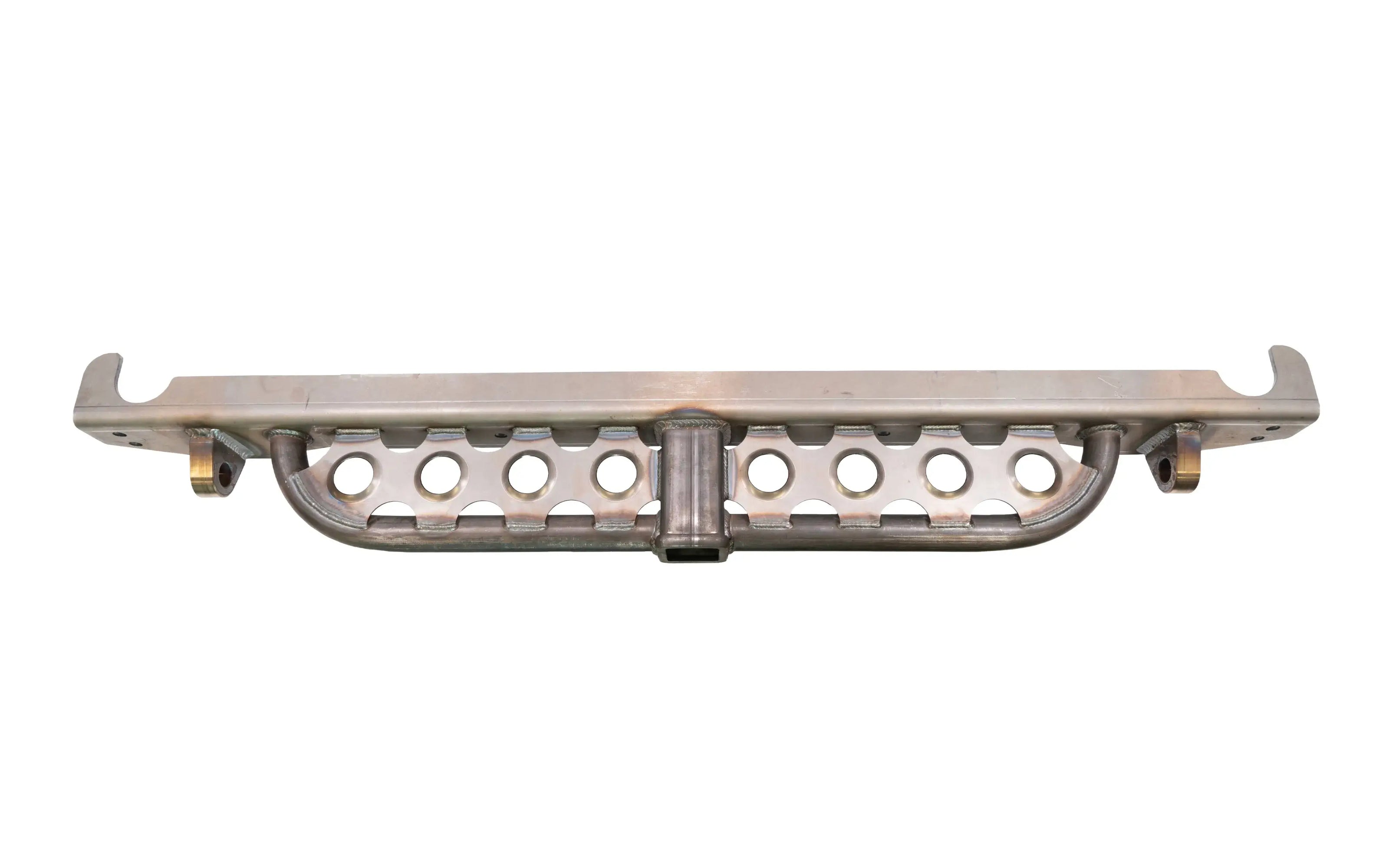 Loaded Rear Overlay Bumper -Hitch, Dimple Die Step, and D-ring Mounts For Jeep TJ/LJ/YJ