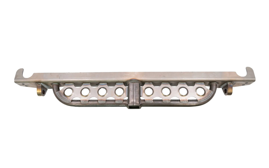Loaded Rear Overlay Bumper -Hitch, Dimple Die Step, and D-ring Mounts For Jeep TJ/LJ/YJ