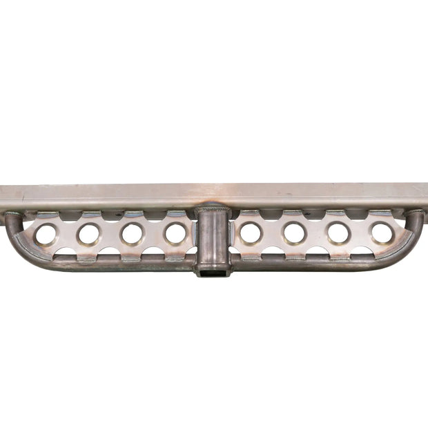 Loaded Rear Overlay Bumper -Hitch, Dimple Die Step, and D-ring Mounts For Jeep TJ/LJ/YJ
