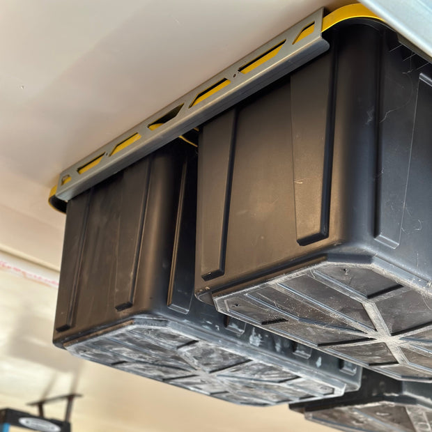 Ceiling storage for totes